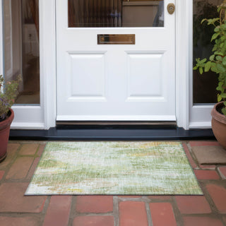 Piper Looms Chantille Abstract ACN1640 Sage Machine Washable Area Rug Scatter Outdoor Lifestyle Image Feature