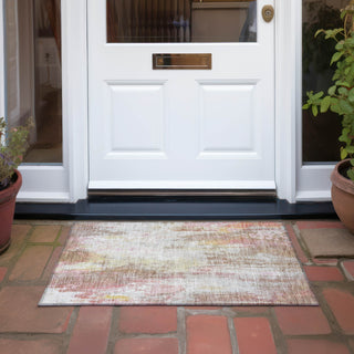 Piper Looms Chantille Abstract ACN1640 Tan Machine Washable Area Rug Scatter Outdoor Lifestyle Image Feature