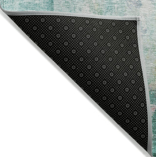 Piper Looms Chantille Abstract ACN1640 Teal Machine Washable Area Rug Backing Image