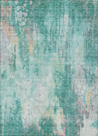 Piper Looms Chantille Abstract ACN1640 Teal Machine Washable Area Rug main image