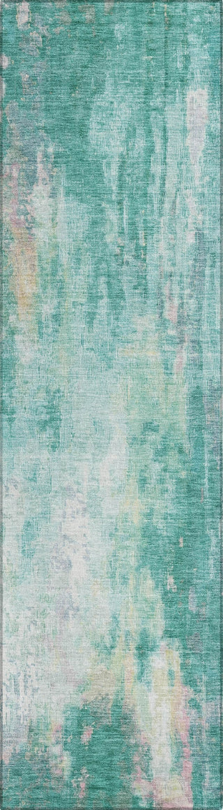 Piper Looms Chantille Abstract ACN1640 Teal Machine Washable Area Rug Runner Main Image