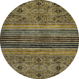 Piper Looms Chantille Stripes ACN1641 Gray Machine Washable Area Rug Round Main Image