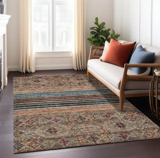 Piper Looms Chantille Stripes ACN1641 Taupe Machine Washable Area Rug Lifestyle Image Feature