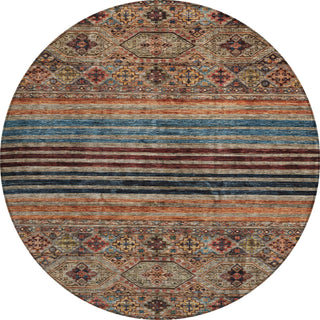Piper Looms Chantille Stripes ACN1641 Taupe Machine Washable Area Rug Round Main Image