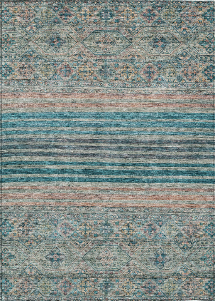 Piper Looms Chantille Stripes ACN1641 Teal Machine Washable Area Rug main image