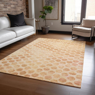 Piper Looms Chantille Geometric ACN1642 Peach Machine Washable Area Rug Lifestyle Image Feature