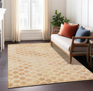 Piper Looms Chantille Geometric ACN1642 Peach Machine Washable Area Rug Lifestyle Image Feature