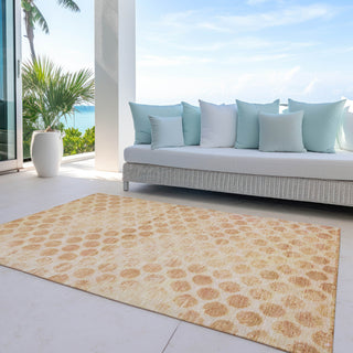 Piper Looms Chantille Geometric ACN1642 Peach Machine Washable Area Rug Outdoor Lifestyle Image Feature
