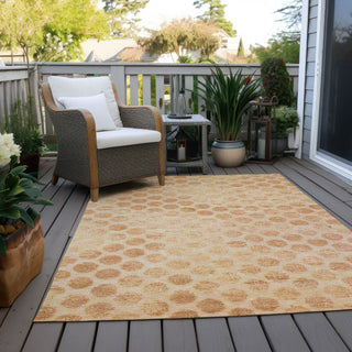 Piper Looms Chantille Geometric ACN1642 Peach Machine Washable Area Rug Outdoor Lifestyle Image Feature