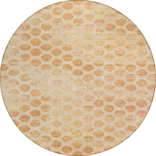 Piper Looms Chantille Geometric ACN1642 Peach Machine Washable Area Rug Round Main Image