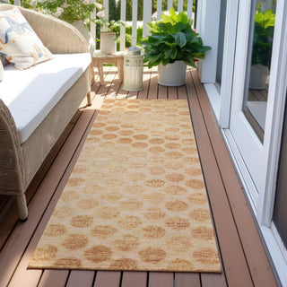 Piper Looms Chantille Geometric ACN1642 Peach Machine Washable Area Rug Runner Outdoor Lifestyle Image Feature