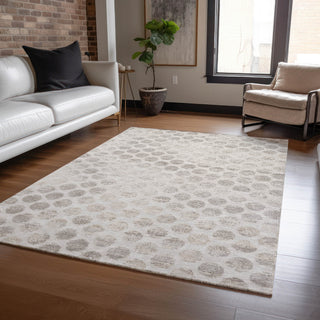 Piper Looms Chantille Geometric ACN1642 Taupe Machine Washable Area Rug Lifestyle Image Feature