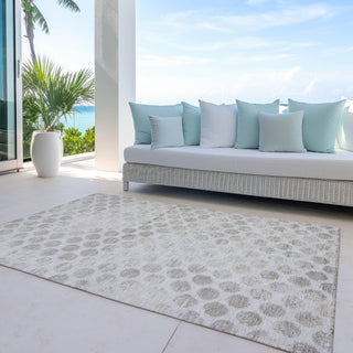 Piper Looms Chantille Geometric ACN1642 Taupe Machine Washable Area Rug Outdoor Lifestyle Image Feature