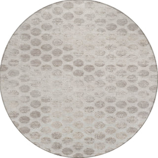 Piper Looms Chantille Geometric ACN1642 Taupe Machine Washable Area Rug Round Main Image