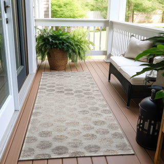 Piper Looms Chantille Geometric ACN1642 Taupe Machine Washable Area Rug Runner Outdoor Lifestyle Image Feature