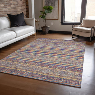 Piper Looms Chantille Stripes ACN1644 Blue Machine Washable Area Rug Lifestyle Image Feature