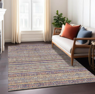 Piper Looms Chantille Stripes ACN1644 Blue Machine Washable Area Rug Lifestyle Image Feature