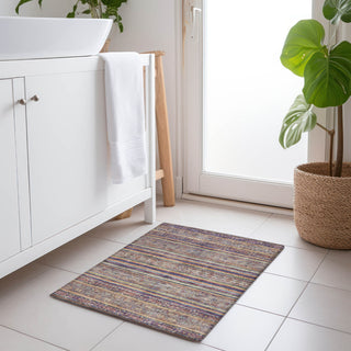 Piper Looms Chantille Stripes ACN1644 Blue Machine Washable Area Rug Scatter Lifestyle Image Feature