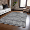 Piper Looms Chantille Stripes ACN1644 Gray Machine Washable Area Rug Lifestyle Image Feature