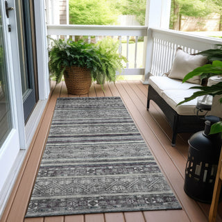 Piper Looms Chantille Stripes ACN1644 Gray Machine Washable Area Rug Runner Outdoor Lifestyle Image Feature