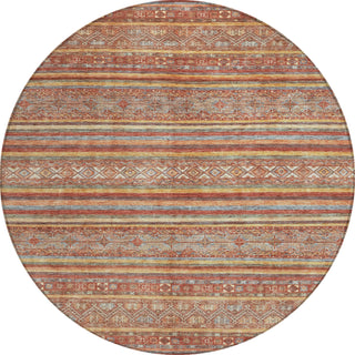 Piper Looms Chantille Stripes ACN1644 Paprika Machine Washable Area Rug Round Main Image