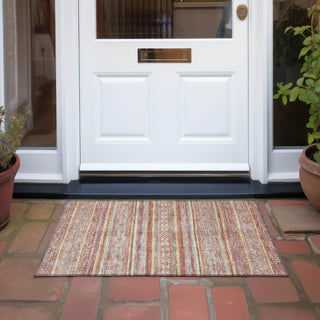 Piper Looms Chantille Stripes ACN1644 Paprika Machine Washable Area Rug Scatter Outdoor Lifestyle Image Feature