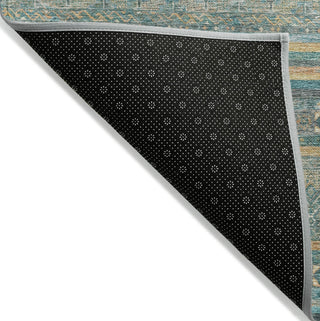 Piper Looms Chantille Stripes ACN1644 Teal Machine Washable Area Rug Backing Image