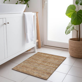 Piper Looms Chantille Stripes ACN1644 Terracotta Machine Washable Area Rug Scatter Lifestyle Image Feature