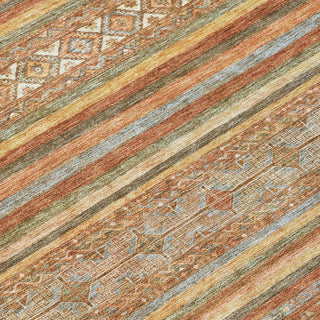 Piper Looms Chantille Stripes ACN1644 Terracotta Machine Washable Area Rug Swatch Image