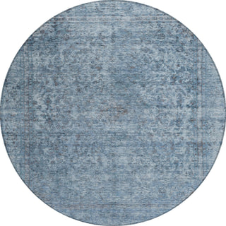 Piper Looms Chantille Global ACN1645 Blue Machine Washable Area Rug Round Main Image