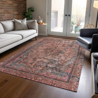 Piper Looms Chantille Global ACN1646 Pink Machine Washable Area Rug Lifestyle Image Feature