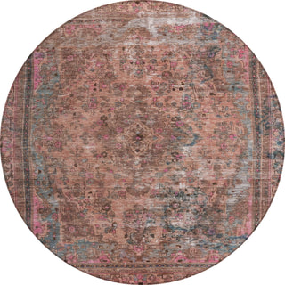 Piper Looms Chantille Global ACN1646 Pink Machine Washable Area Rug Round Main Image
