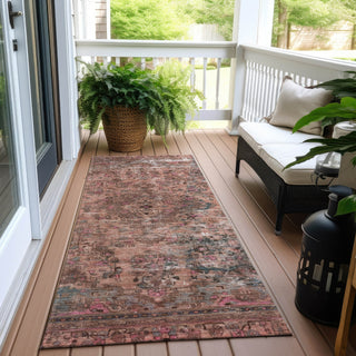Piper Looms Chantille Global ACN1646 Pink Machine Washable Area Rug Runner Outdoor Lifestyle Image Feature
