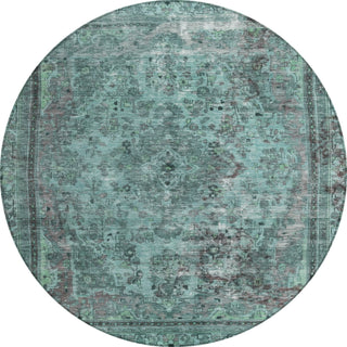 Piper Looms Chantille Global ACN1646 Teal Machine Washable Area Rug Round Main Image