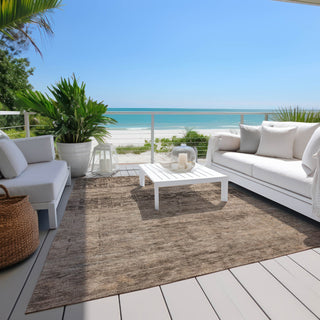 Piper Looms Chantille Global ACN1647 Brown Machine Washable Area Rug Outdoor Lifestyle Image Feature