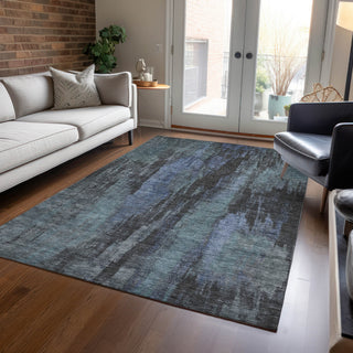 Piper Looms Chantille Abstract ACN1648 Blue Machine Washable Area Rug Lifestyle Image Feature