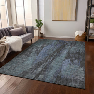 Piper Looms Chantille Abstract ACN1648 Blue Machine Washable Area Rug Lifestyle Image Feature