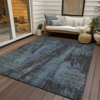 Piper Looms Chantille Abstract ACN1648 Blue Machine Washable Area Rug Outdoor Lifestyle Image Feature