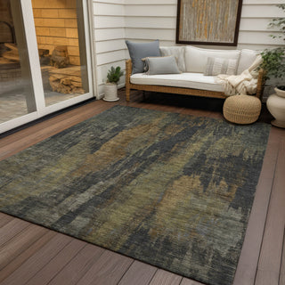 Piper Looms Chantille Abstract ACN1648 Charcoal Machine Washable Area Rug Outdoor Lifestyle Image Feature