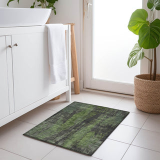 Piper Looms Chantille Abstract ACN1648 Olive Machine Washable Area Rug Scatter Lifestyle Image Feature