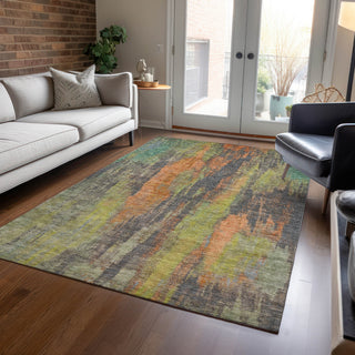 Piper Looms Chantille Abstract ACN1648 Orange Machine Washable Area Rug Lifestyle Image Feature