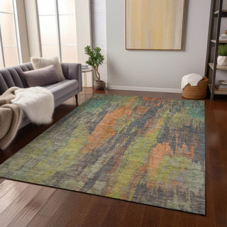 Piper Looms Chantille Abstract ACN1648 Orange Machine Washable Area Rug Lifestyle Image Feature