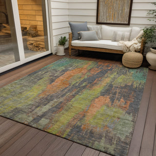 Piper Looms Chantille Abstract ACN1648 Orange Machine Washable Area Rug Outdoor Lifestyle Image Feature
