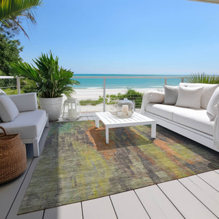Piper Looms Chantille Abstract ACN1648 Orange Machine Washable Area Rug Outdoor Lifestyle Image Feature