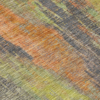 Piper Looms Chantille Abstract ACN1648 Orange Machine Washable Area Rug Swatch Image
