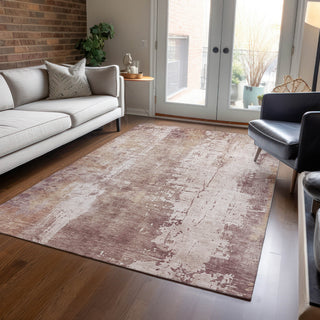 Piper Looms Chantille Abstract ACN1649 Blush Machine Washable Area Rug Lifestyle Image Feature