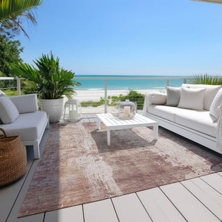 Piper Looms Chantille Abstract ACN1649 Blush Machine Washable Area Rug Outdoor Lifestyle Image Feature