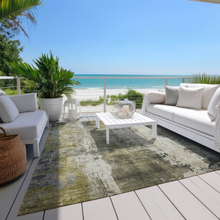 Piper Looms Chantille Abstract ACN1649 Pewter Machine Washable Area Rug Outdoor Lifestyle Image Feature