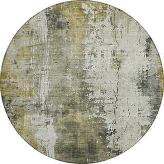 Piper Looms Chantille Abstract ACN1649 Pewter Machine Washable Area Rug Round Main Image