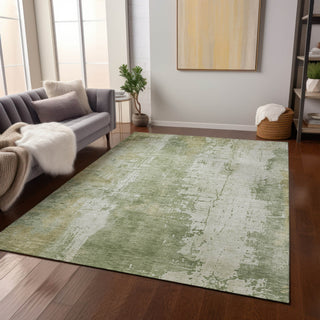 Piper Looms Chantille Abstract ACN1649 Sage Machine Washable Area Rug Lifestyle Image Feature